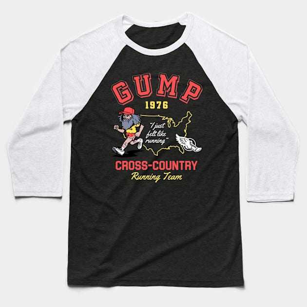 Team Gump Cross Country Team Baseball T-Shirt by Three Meat Curry